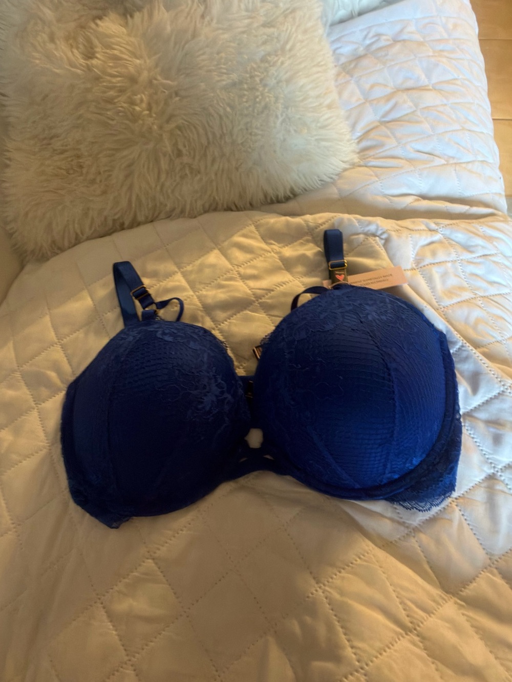 Victoria's Secret Deep Blue Lace Push-Up Bra